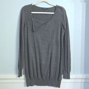 Harve Benard Charcoal Crew Neck Tunic Sweater